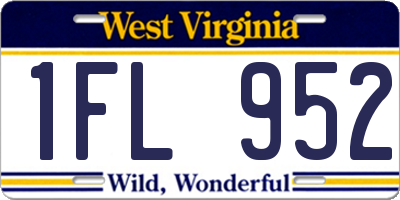 WV license plate 1FL952