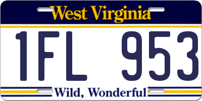 WV license plate 1FL953