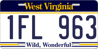 WV license plate 1FL963