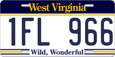 WV license plate 1FL966