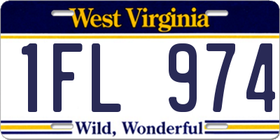 WV license plate 1FL974