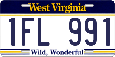 WV license plate 1FL991