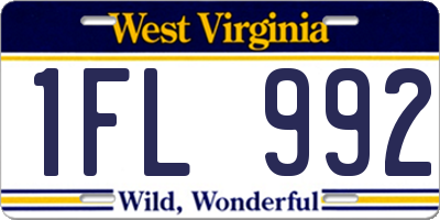 WV license plate 1FL992