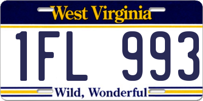 WV license plate 1FL993