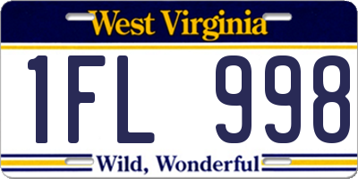 WV license plate 1FL998