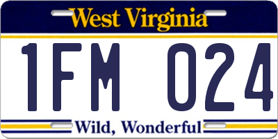 WV license plate 1FM024