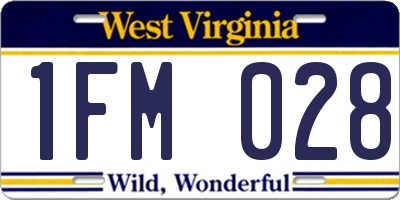 WV license plate 1FM028