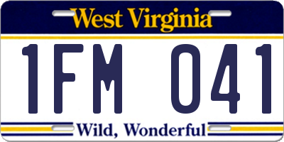 WV license plate 1FM041