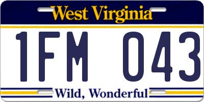 WV license plate 1FM043