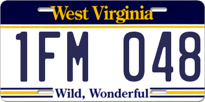 WV license plate 1FM048