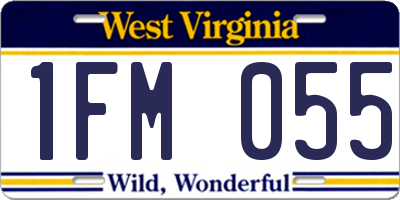 WV license plate 1FM055