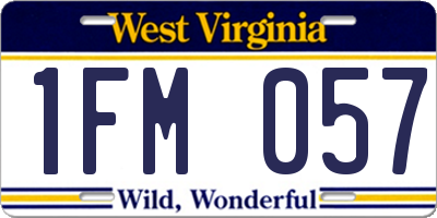 WV license plate 1FM057