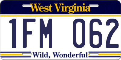 WV license plate 1FM062