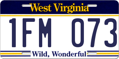 WV license plate 1FM073
