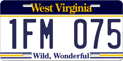 WV license plate 1FM075