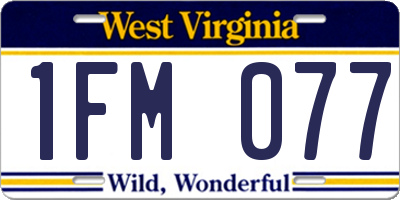 WV license plate 1FM077