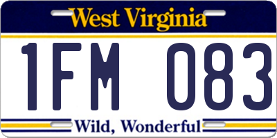 WV license plate 1FM083