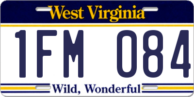 WV license plate 1FM084