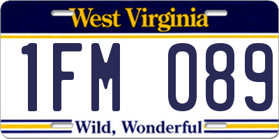 WV license plate 1FM089