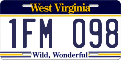 WV license plate 1FM098