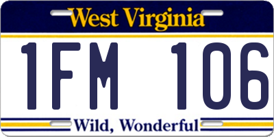 WV license plate 1FM106