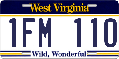 WV license plate 1FM110