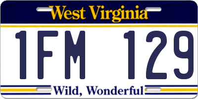 WV license plate 1FM129