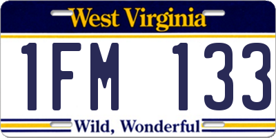 WV license plate 1FM133
