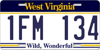 WV license plate 1FM134