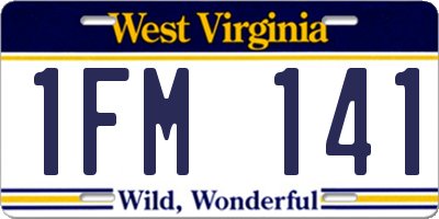 WV license plate 1FM141
