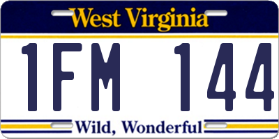 WV license plate 1FM144