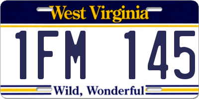 WV license plate 1FM145