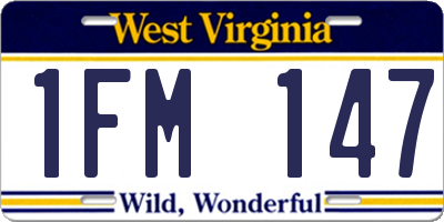 WV license plate 1FM147