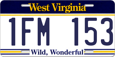 WV license plate 1FM153