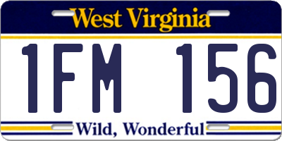 WV license plate 1FM156