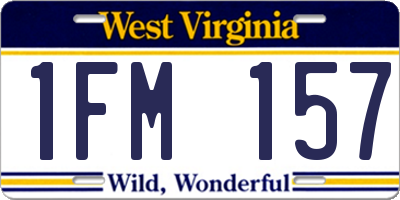 WV license plate 1FM157