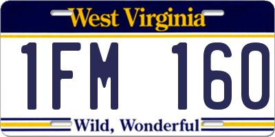 WV license plate 1FM160