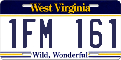 WV license plate 1FM161