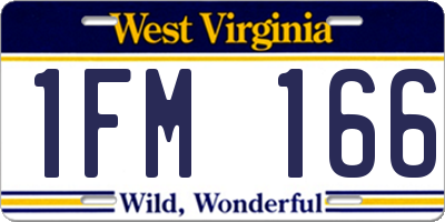 WV license plate 1FM166