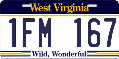 WV license plate 1FM167