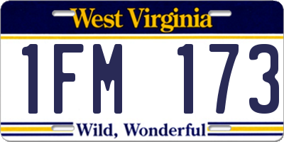 WV license plate 1FM173