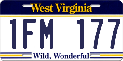 WV license plate 1FM177