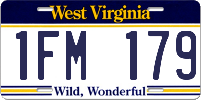 WV license plate 1FM179