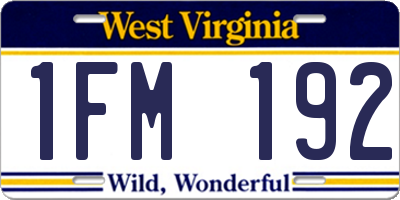 WV license plate 1FM192