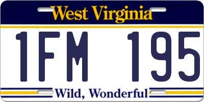 WV license plate 1FM195