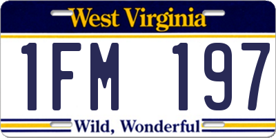WV license plate 1FM197