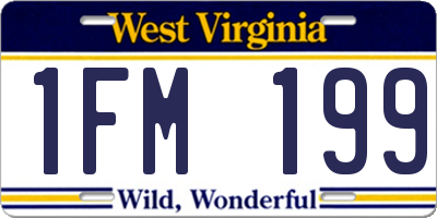 WV license plate 1FM199