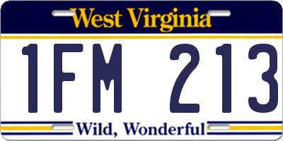 WV license plate 1FM213