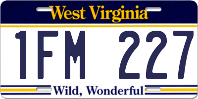 WV license plate 1FM227