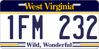 WV license plate 1FM232